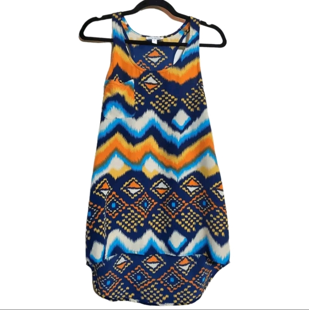 Peppe Peluso Moroccan Beachy Tunic Top Size L Lightweight Colorful Womens